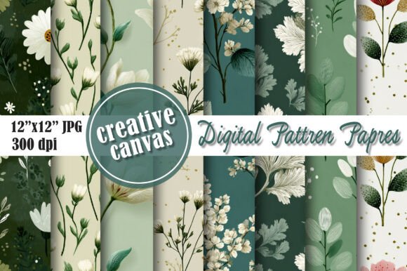 Download Sage Green Floral Seamless Pattern - Premium Bundle