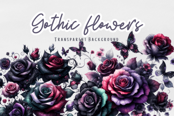 Download Gothic Flowers Dark Floral Clipart - Gothic flowers Collection