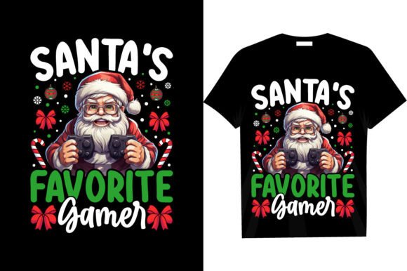Download Santa's Favorite Gamer T-Shirt Design - Premium Resources